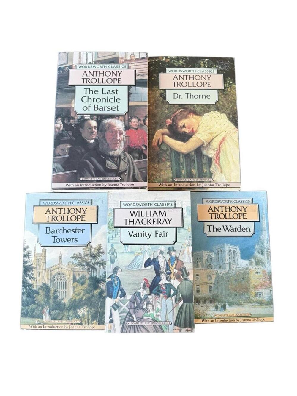 Wordsworth Classics Vintage Paperback Bundle of 5 Books Trollope and Thackeray